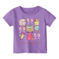 thumbnail image 3 of Girls Short Sleeve Cartoon Print Tee Shirts Casual Campus For Season Kids Wear Age 3-14 Years, 3 of 5