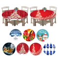 thumbnail image 7 of Round Fitted Tablecloth Waterproof Tablecloth with Elastic Edged Christmas Decoration Table Cover for Outdoor/Indoor Use Fits Round Tables up to 47 " Diameter, 7 of 7