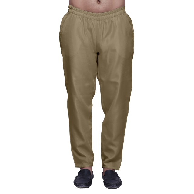 Atasi Men Solid Dupion Ready Made Pajama Ethnic Wear Adjustable Elastic Pants