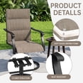 thumbnail image 2 of LOGYAT 7-Piece Weather-Resistant Patio Dining Set, 6 Mid-Back Padded Textilene Swivel Rocking Chairs, Rectangular Black Metal Slat Table with Umbrella Hole, Furniture for Garden, Deck, Backyard, Lawn, 2 of 7