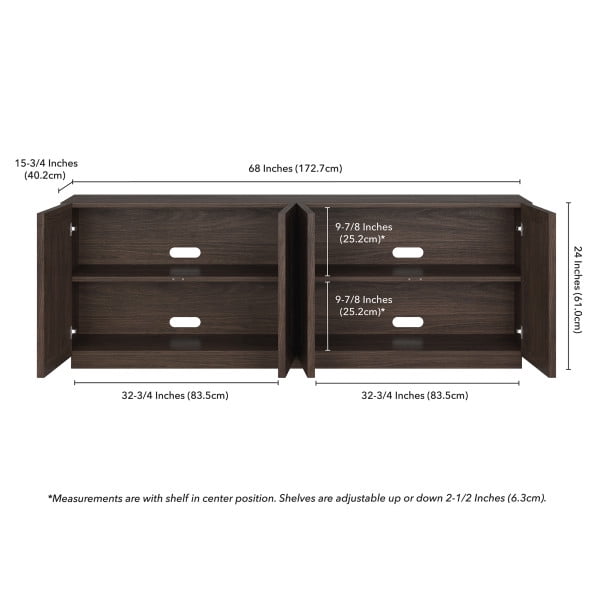 Morse Rectangular TV Stand for TV's up to 75" in Alder Brown
