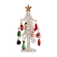 thumbnail image 2 of Mini Glass Christmas Tree Set with Detachable Hanging Ornaments, Festive Tabletop Decoration for Home Office Desk Mantel Holiday Party, 2 of 7