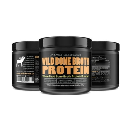 Wild Bone Broth Protein | Gut-Friendly, Non-GMO, Dairy-Free Protein Powder - (Best Non Dairy Protein Powder)