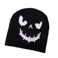 thumbnail image 2 of FAWUUDO Halloween Beanie Hats Adults Pumpkin Face Knitted Cap Halloween Decoration Outdoor Warm and Comfortable Black, 2 of 4