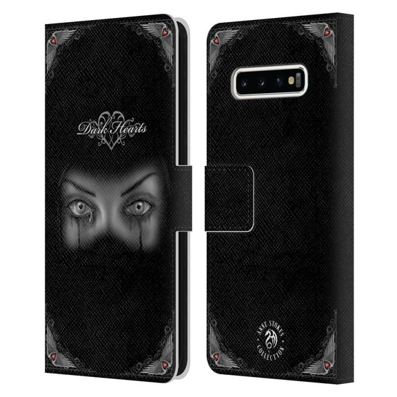 Head Case Designs Officially Licensed Anne Stokes Gothic Sad Eyes Leather Book Wallet Case Cover Compatible with Samsung Galaxy S10 / S10 Plus