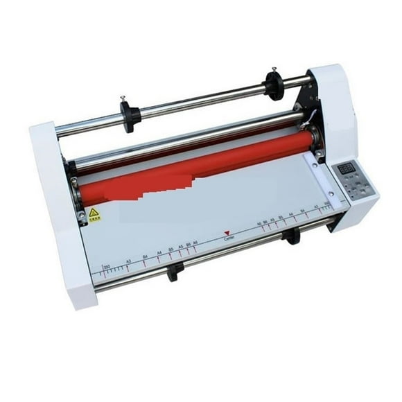 V350 Cold And Hot Laminator Four Rollers Hot Roll Laminating Machine Electronic Temperature Control Speed Adjustable
