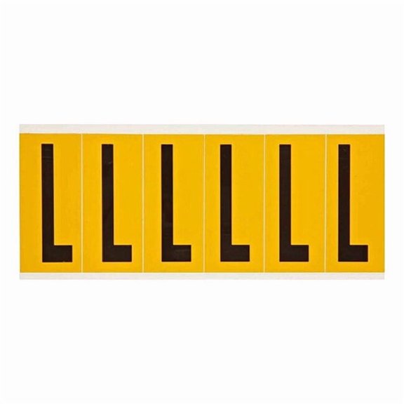 Brady Letter Label,L,1-1/2 in. W x 3-1/2 in. H 1550-L