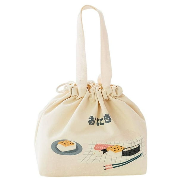 Fiambrera Wosthever para Mujer Bolsa con Asa Contenedor de Comida Escolar Cordón Blanco