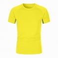 thumbnail image 4 of NIEWTR Baby Toddler Solid Color Short Sleeve T-Shirts for Boys Boys Summer Basic Cotton Crewneck Tee Shirt Tops（Yellow,5-6 Years), 4 of 7