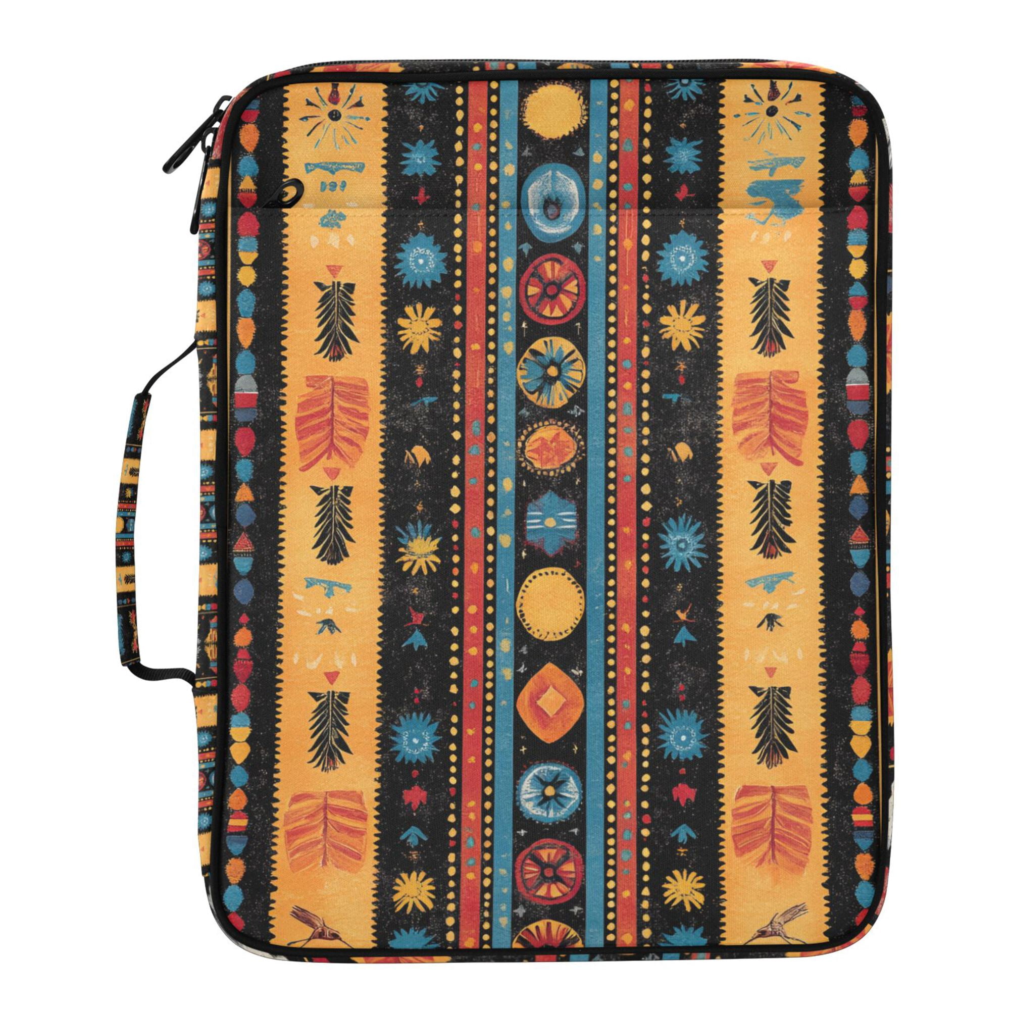 FORMRS Accordion File Folder A4 Size 7-Pocket Expanding Document Organizer Bag with 3 Ring Binder, Orange Geometric