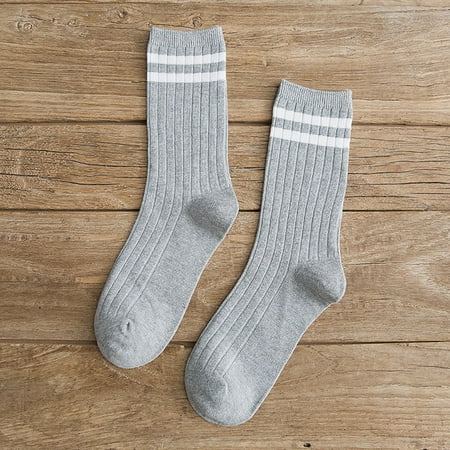

Knitting Striped Cotton Socks Women yellow blue black