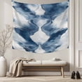 thumbnail image 5 of Blue White Wave Abstract Tapestry for Bedroom Wall Hanging Tapestry, Artwork Modern Waves Ceiling Backdrop Tapestries Poster Blanket Wall Decor for Teens Room Living Room Dorm 59" x 90", 5 of 8