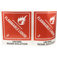 thumbnail image 2 of Red UN1866 Hazardous Flammable Liquid Resin Solution Class 3 Shipping Labels | 4 x 4.75" inches - 500 Pack, 2 of 4