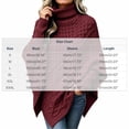 thumbnail image 3 of Women's Cable Knit Poncho Sweater Turtleneck Long Sleeve Loose Fit Casual Pullover Top, 3 of 6