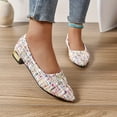 thumbnail image 3 of Pandaie Womens Pointed Toe Flat Ballet Flats Low Block Heel Dress Shoes Comfortable Cushioned Insole Slip on Work Office Wedding Party Casual Footwear, 3 of 9