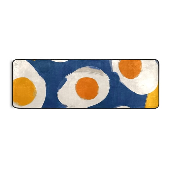 Blue Orange Abstract Art Runner Rug for Hallways Kitchen Non Slip 2'x 6' Washable Hall Carpet for Bedroom Entryway Laundry Room