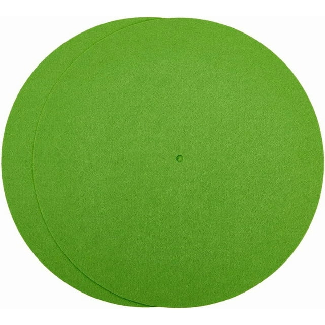 2Pcs Vinyl Record Mat Record Player Felt Pad 11.6 Inch Green Anti Slip Anti Static Flat Round Protective Wool Turntable Platter Slipmat Mats for Cleaner Audio Output Reduce Noise Accessories