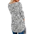 thumbnail image 2 of Mujer Tops Manga Larga Con Cuello En V Ropa De Niña Cremallera Lateral Dividida Suéter Femenino Casual Suelto, Blanco, S Yuarrent AP003996-13, 2 of 5