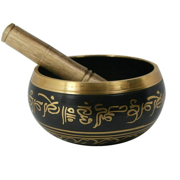 Singing Bowl | Tibetan Buddhist Prayer Instrument With Wooden Stick | Meditation Bowl | Music Therapy | 12.7 cm (5 inch)