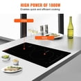 thumbnail image 4 of Electric Cooktop, 2 Burners, 12'' Induction Stove Top, Built-in Magnetic Cooktop 1800W, 9 Heating Level Multifunctional Burner, LED Touch Screen w/ Child Lock & Over-Temperature Protection, 4 of 11