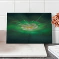 thumbnail image 2 of Fractal Cutting Board, Digital Abstract Floral Pattern in Tones Flower Blooms Illustration Image, Decorative Tempered Glass Cutting and Serving Board, Small Size, Hunter Green, by Ambesonne, 2 of 5