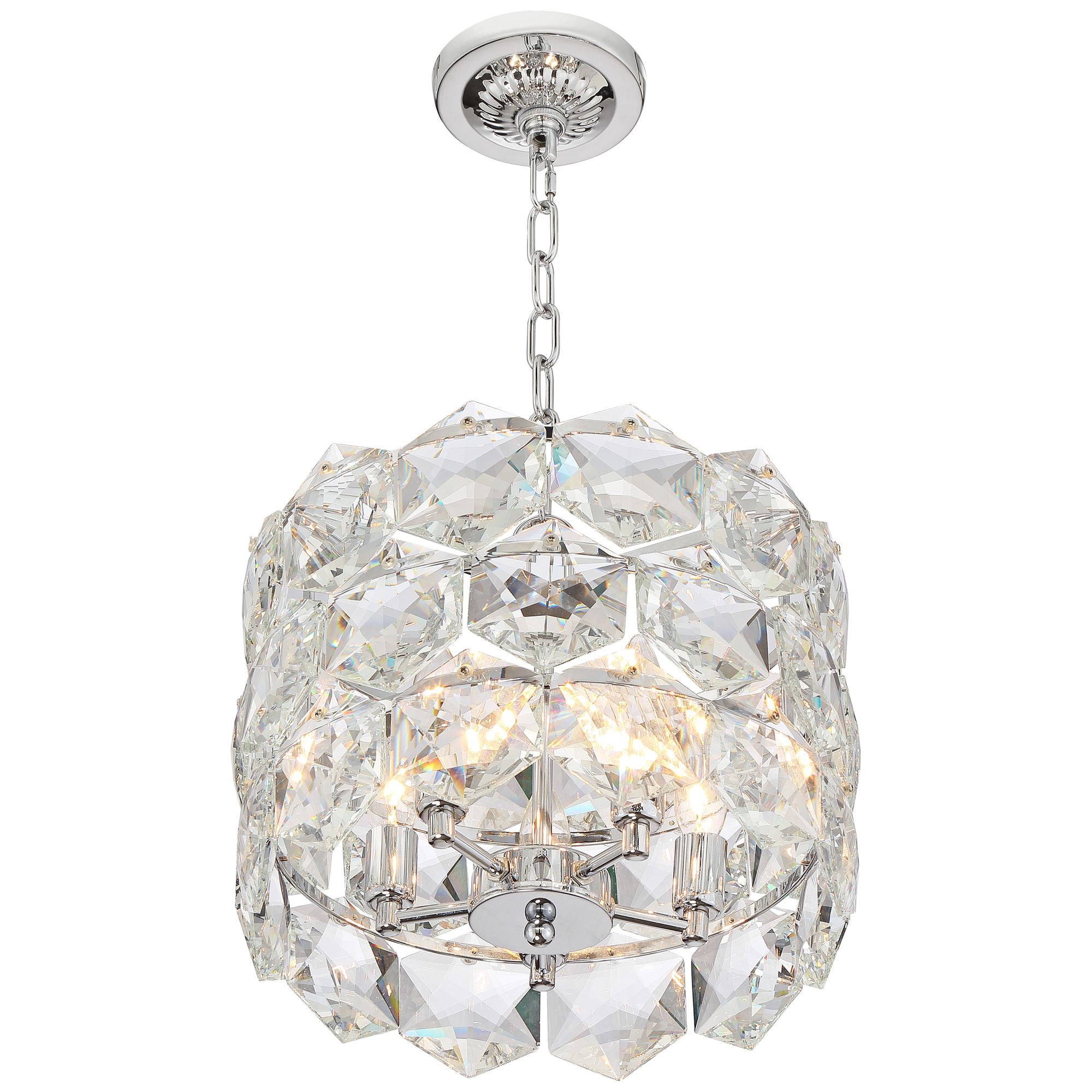 Vienna Full Spectrum Chrome Crystal Pendant Chandelier 13 1/2" Wide Modern 5-Light Fixture for Dining Room House Kitchen Entryway