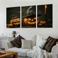 thumbnail image 2 of JRXY Framed Canvas Print Wall Art Creepy Witch Pumpkin Skull Celebration & Holiday Halloween Photography Modern Art Decorative for Living Room Bedroom Corporate Office 12x16 Inches 3 Panels 12x16x3pcs, 2 of 4