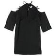 thumbnail image 1 of Vestido evasé con apliques de encaje bar III para mujer negro extra pequeño, 1 of 2