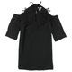 thumbnail image 1 of Vestido evasé con apliques de encaje bar III para mujer negro extra pequeño, 1 of 2