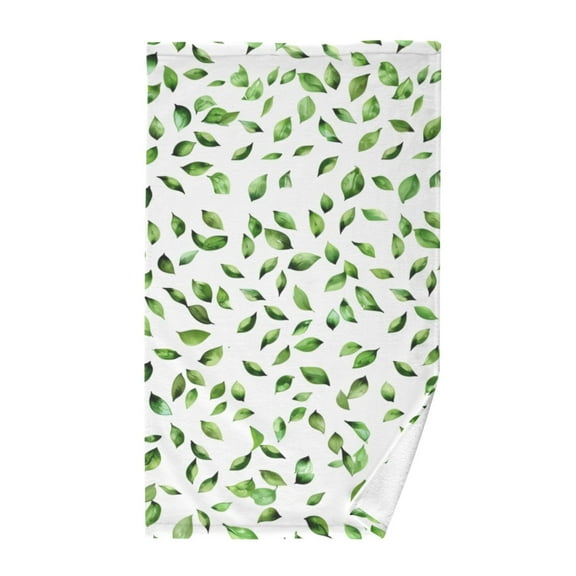Green Leaves Cotton Face Towels Absorbent Hand Towel Soft Bathroom Towel for Kitchen Hotel Decoration