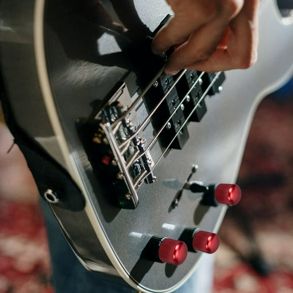 FUTUREORYY 1Set Red Metal Potentiometer Knob for Sound Knob and Bass Control Knob for Amplifier