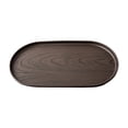 thumbnail image 2 of Linnome Faux Walnut Wood Tray Reusable Plastic Rectangular Tray 3 Sizes Breakfast Fruit Coffee Tea Dessert Kitchen Patio Outdoor Decor, 2 of 6