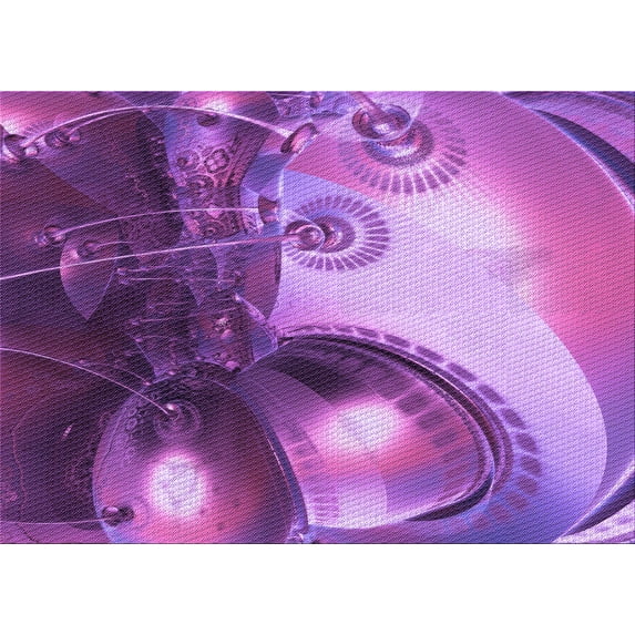 Ahgly Company Indoor Rectangle Patterned Dark Magenta Purple Area Rugs, 7' x 9'