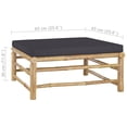 thumbnail image 2 of vidaXL Patio Footrest with Dark Gray Cushion Bamboo, 2 of 6