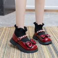 thumbnail image 6 of LYHao Girls' Bow Pearl Short Boots For Kids Cozy Lined Ballet Style Slip On Winter Footwear For Girls ,Girls Boots Sizes 8.5 Red(2-2.5 Years), 6 of 6
