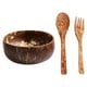 thumbnail image 4 of Juego de cuencos de coco para cereales y ensaladas, fáciles de limpiar, modernos, hechos a mano, de cáscara de coco. C, 4 of 9