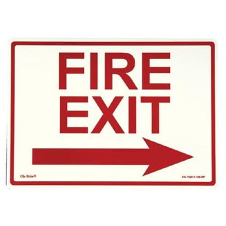 Glow In The Dark Exit Signs - peel and stick eg sign glow background; red text
