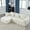 Beige, variant on MOONMISS Chenille Upholstered Modern Modular L-shaped Sectional Compression Sofa with 3 Pillows-Beige
