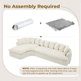 thumbnail image 5 of 127" Large Sectional Sofa, Elegant Curved Design, High-Resilience Foam, Ten Back Cushions, L-Shape Left Sofa, No Assembly Required (Beige), 5 of 12