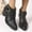 #155-Black, variant on Winter Ankle Boots for Women – Solid Color Pointed Toe Retro Lace-Up with Heart-Shaped Decorations and Chunky Heel for Office & Casual Wear