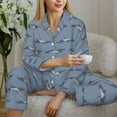 thumbnail image 6 of Honeii Cute Whale print Women's Pajama Sets Long Sleeve Button Down Sleepwear Nightwear Soft Pjs Lounge Sets-Medium, 6 of 7
