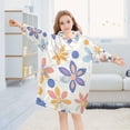 thumbnail image 5 of FORMRS Wearable Blanket Hoodie with Sleeves for Kids Cozy Flannel Sweatshirt, Blue Retro Flower, 5 of 7