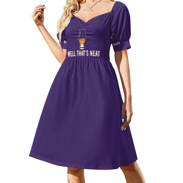 Vestido elegante de manga corta con frase divertida de Whisky limpio para invitadas de boda. Vestido para mujer.