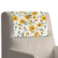 thumbnail image 7 of TSOVTHRID Yellow Flower White Print Sofa Headrest Protector Non Slip Headrest Cover for Recline Chair PU Leather Couch Chair Head Protector for Living Room,Office Chair,17x27in, 2 Pieces, 7 of 7