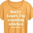 thumbnail image 3 of Instant Message - Sorry, I Can't, I'm Counting Stitches - Women's Short Sleeve Graphic T-Shirt, 3 of 7