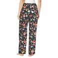 thumbnail image 3 of Naloa Autumn Fox Owl Print Women’s Ultra-Soft Comfy Pajama Lounge Pants with Pockets & Drawstring, 3 of 8