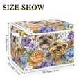 thumbnail image 3 of Large Collapsible Storage Box Flip Lid Fabric Decorative Organizer Container Basket with Handles 16.5×12.6×11.8in Lovely Yorkshire Terrier Dogs, 3 of 7