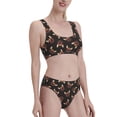 thumbnail image 2 of Daiia Bulldog with Sunglasses printed 2 piece Swimsuit Bikinis for Women High Waisted Racerback Bathing Suits Summer Tummy Control Scoop Neck Swimwear-XX-Large, 2 of 8