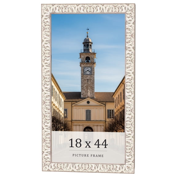 18x44 Frame White Real Wood Picture Frame Width 1.5 inches | Interior Frame Depth 0.5 inches |