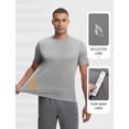 thumbnail image 5 of BALEAF Men's Sun Protection Shirts Short Sleeve T-Shirts Swim Rash Guard Hiking Running SPF UPF 50+ UV Lightweight Heather Light Gray 3XL, 5 of 7